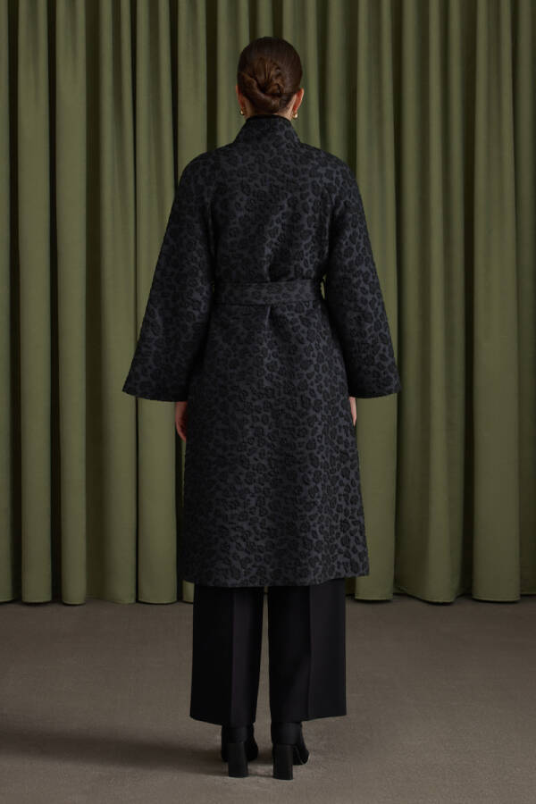 Siyah Şal Yaka Kapitone Mont - 5