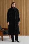 Siyah Seyyar Kapüşonlu Kapitone Mont - 5