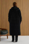 Siyah Seyyar Kapüşonlu Kapitone Mont - 6