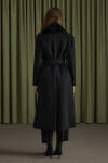Siyah Seyyar Kürk Yakalı Manto - 5