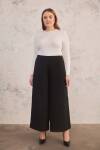 Siyah Şifon Detaylı Pantolon Etek - 4