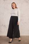 Siyah Şifon Detaylı Pantolon Etek - 1