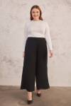 Siyah Şifon Detaylı Pantolon Etek - 3