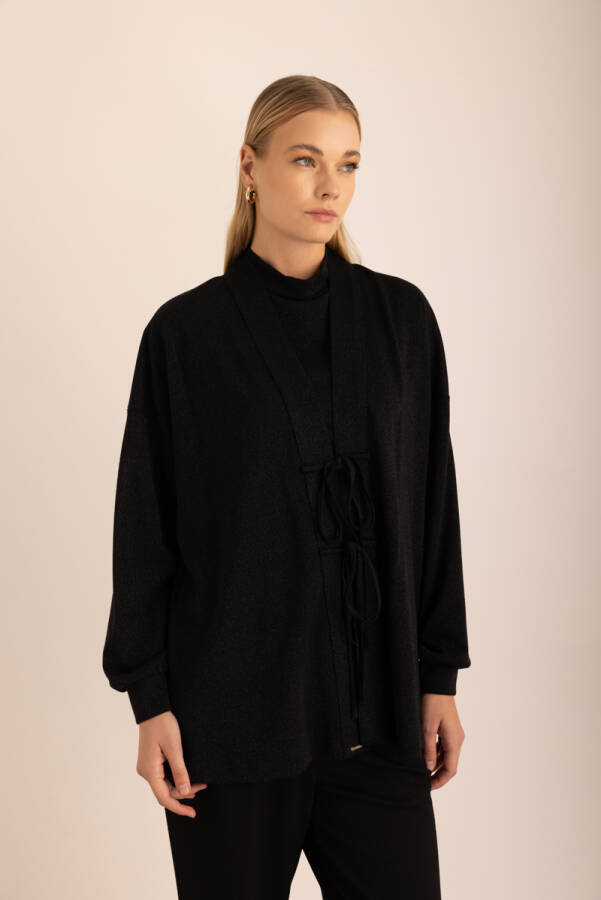 Siyah Simli Örme Tweenset - Aker (1)