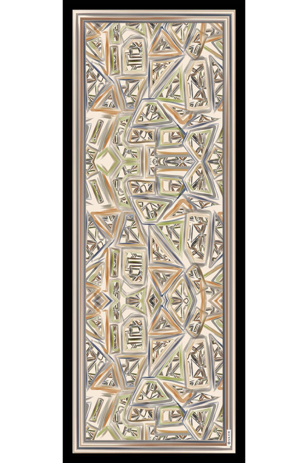 Geometrik Desenli Soft Touch Şal - Aker