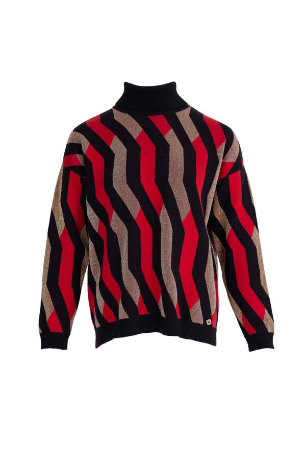 Siyah Tam Balıkçı Triko Bluz - 1