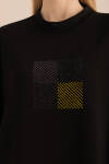Siyah Taş Yapıştırma Detaylı Sweatshirt - 3