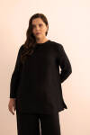 Siyah Tencel Keten Bluz - 3