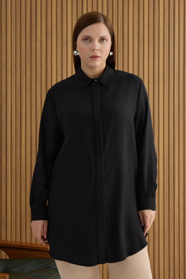 Siyah Tencel Tunik - 2