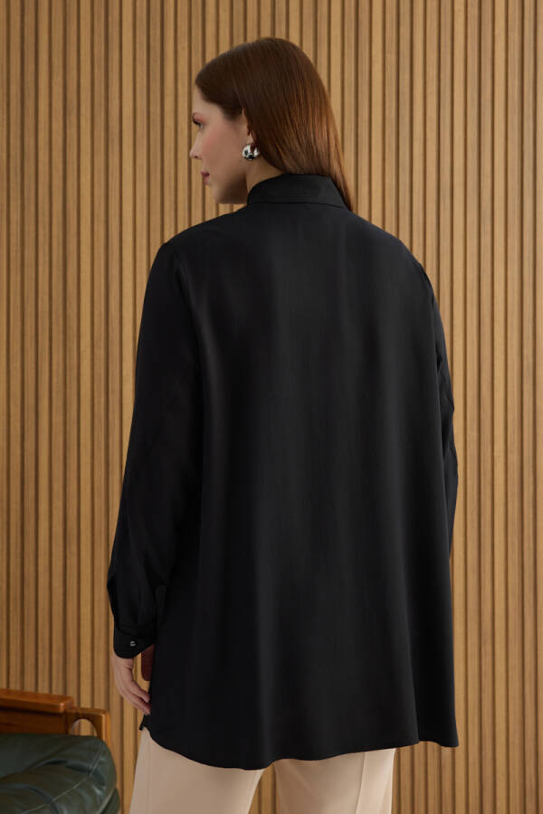 Siyah Tencel Tunik - 5
