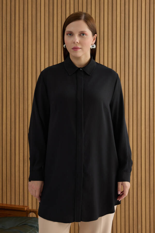 Siyah Tencel Tunik - Aker