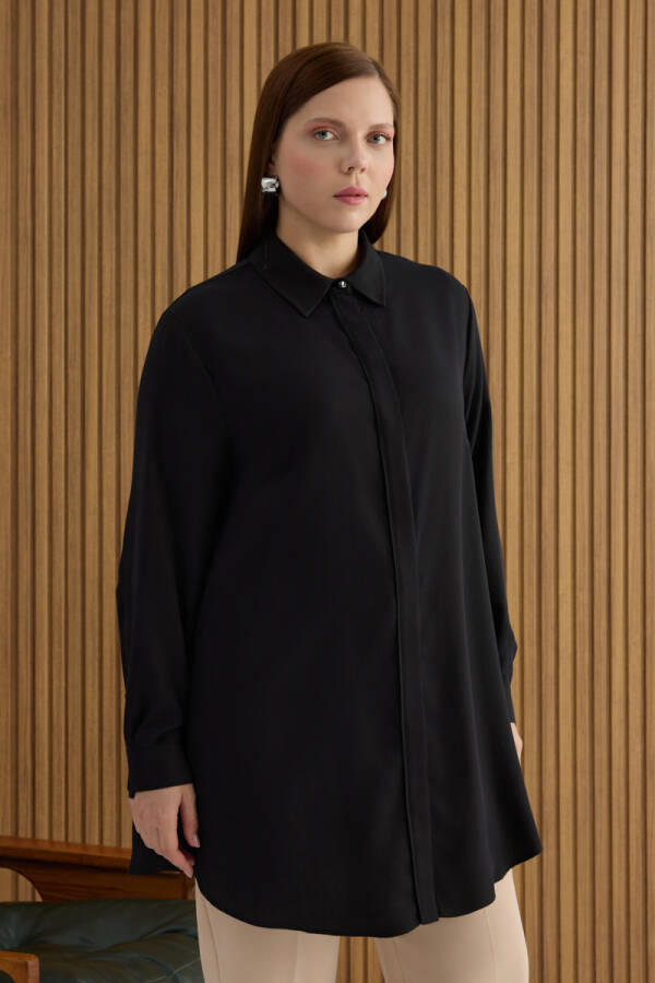 Siyah Tencel Tunik - 3
