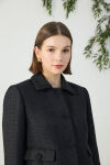 Siyah Tweed Kumaş Kısa Ceket - 6