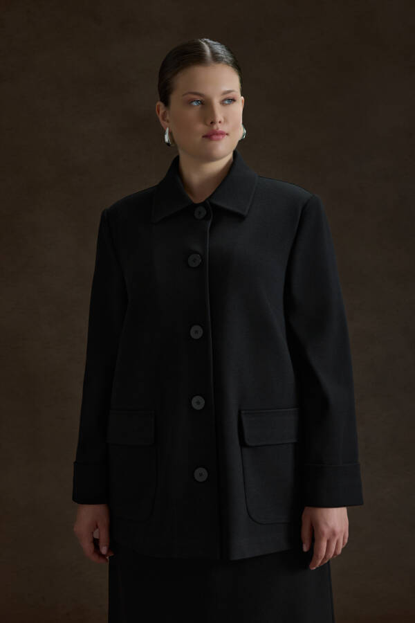 Siyah Viscon İçerikli Hırka - Aker (1)