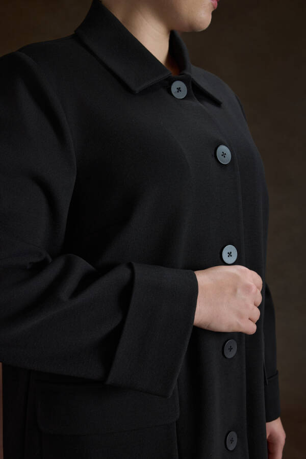 Siyah Viscon İçerikli Hırka - 4