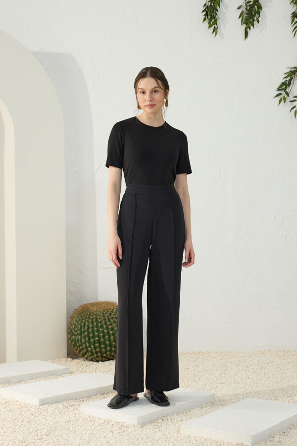 Siyah Viscon Pantolon - 2