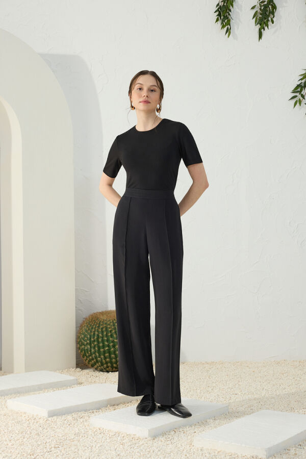 Siyah Viscon Pantolon - 4