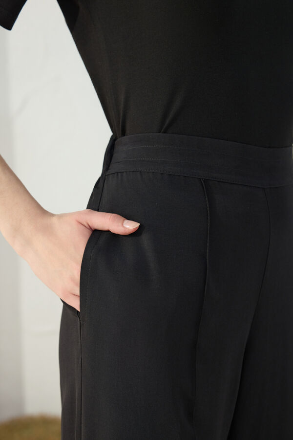 Siyah Viscon Pantolon - 6