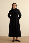 Siyah Vual Astarlı Cotton Brode Elbise - 3