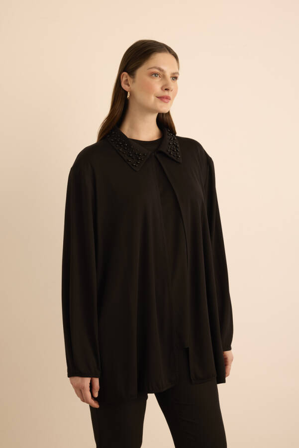 Siyah Yakası İnci İşlemeli Tweenset - 3