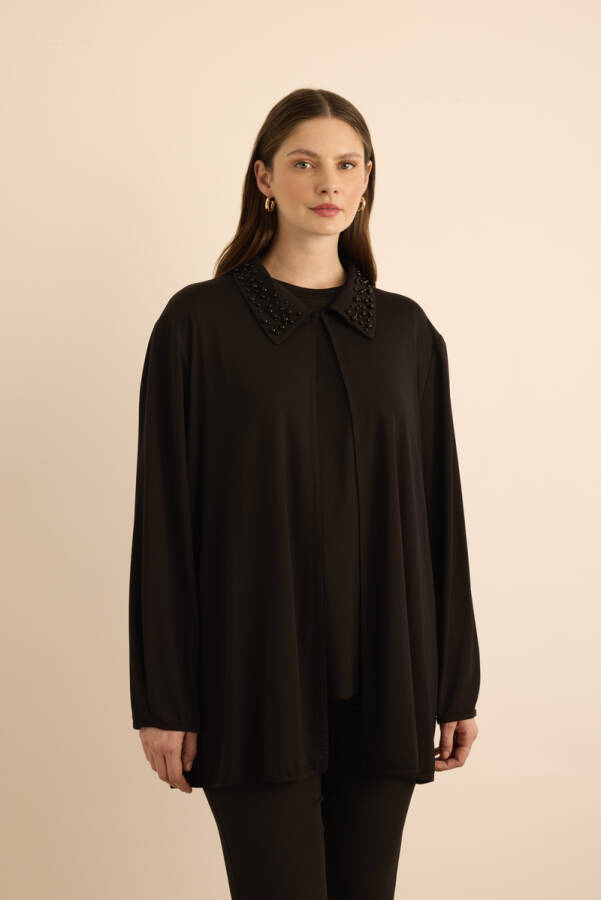 Siyah Yakası İnci İşlemeli Tweenset - 4