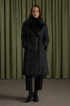 Siyah Yakası Kürklü Kapitone Mont - 2