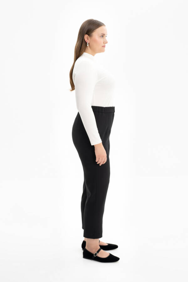 Siyah Yanları Lastikli Pantolon - Aker (1)