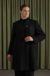Siyah Yün İçerikli Manto - 2