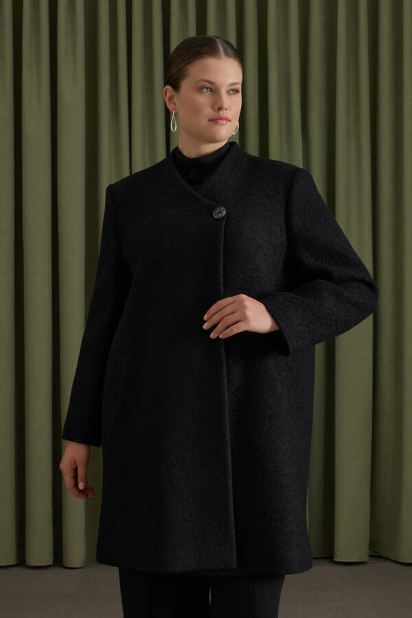 Siyah Yün İçerikli Manto - Aker (1)
