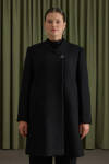 Siyah Yün İçerikli Manto - 3