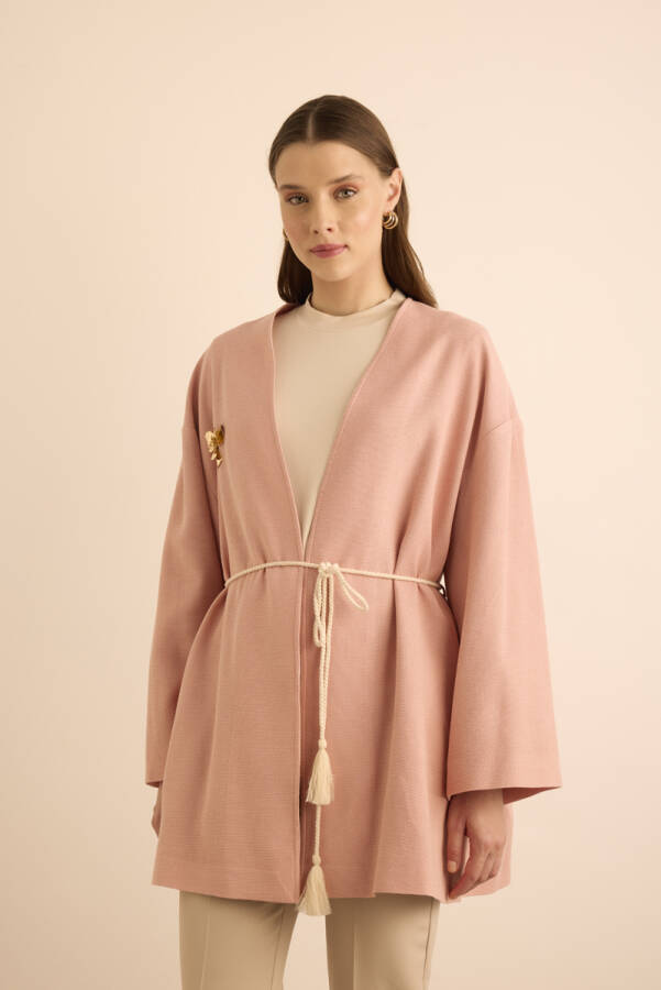 Somon Metal Broşlu Beli Kordon Bağcıklı Kap - 4