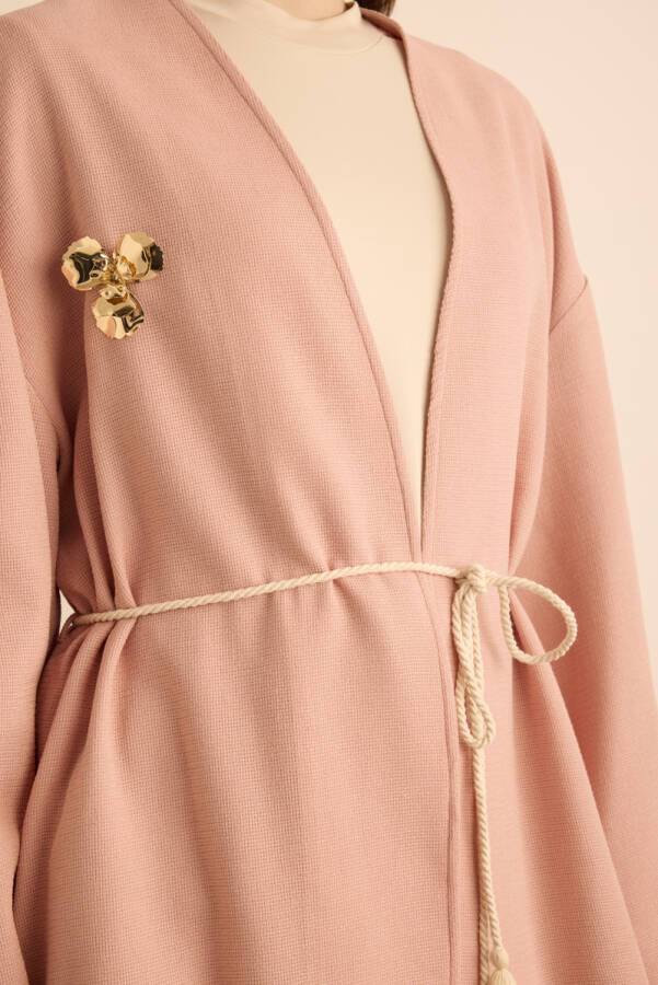 Somon Metal Broşlu Beli Kordon Bağcıklı Kap - 5