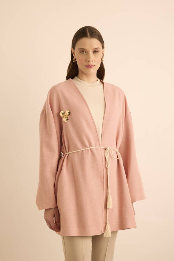 Somon Metal Broşlu Beli Kordon Bağcıklı Kap - 1