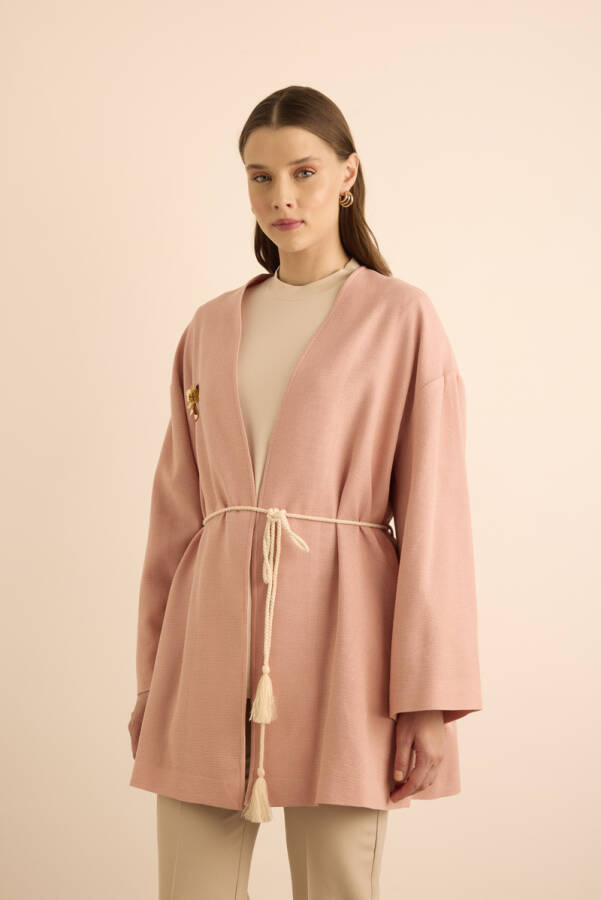 Somon Metal Broşlu Beli Kordon Bağcıklı Kap - 2