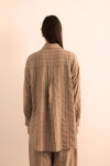 Sütlü Kahve Dokusu Çizgili Cotton İçerikli Tunik - 7