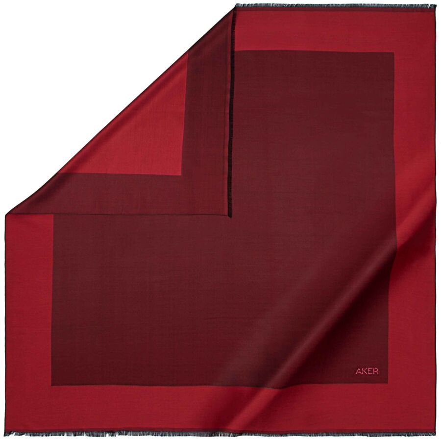 Bordo 100X100 Swarovski Eşarp - 1