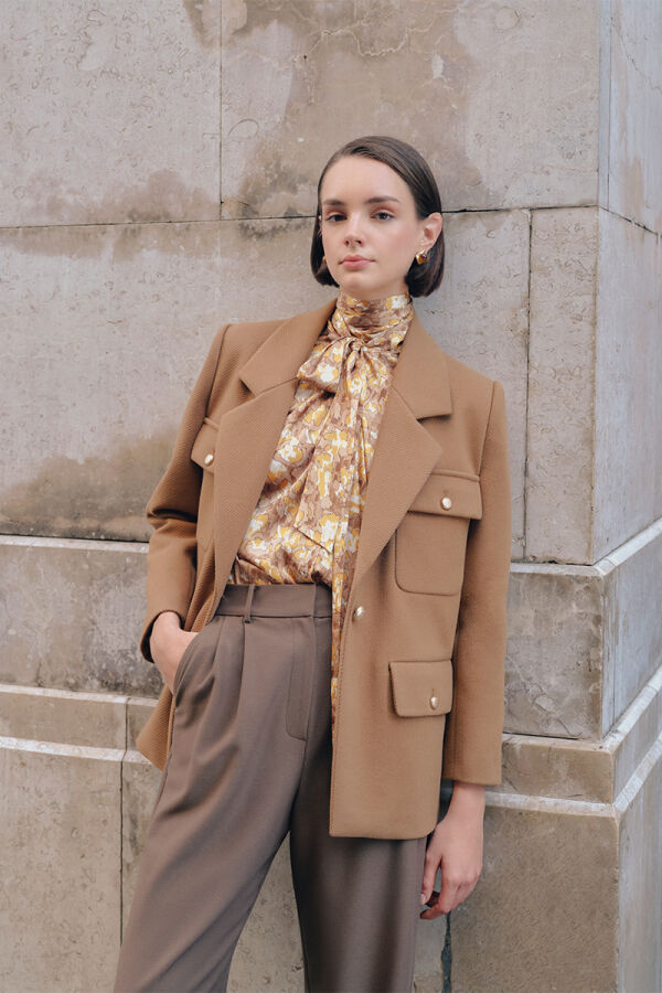 Taba Düğmeli Viscon Ceket - 7