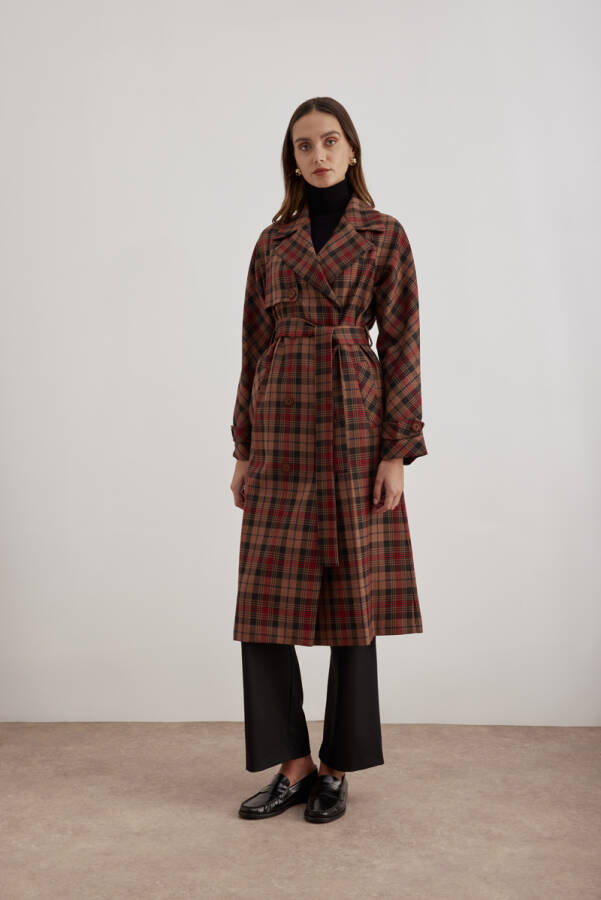 Taba 18178111 Düğmeli Kruvaze Trençkot - Aker