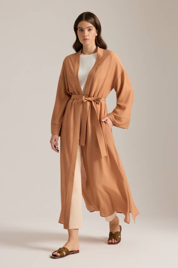 Tarçın Beli Kuşaklı Kimono - Aker