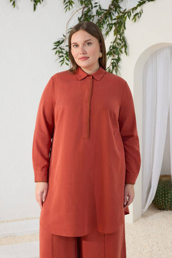 Tarçın Çoban Nakışlı Tunik - 2