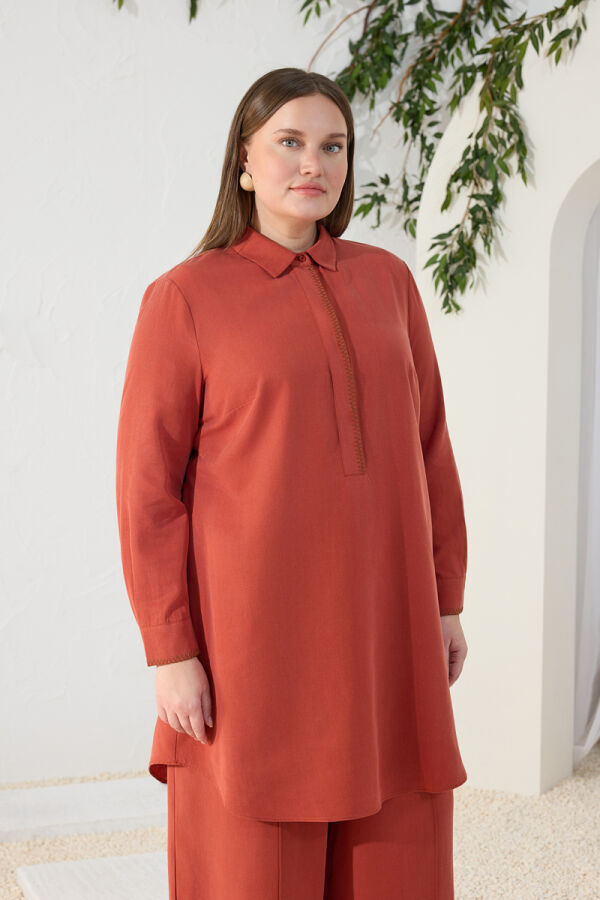 Tarçın Çoban Nakışlı Tunik - 4