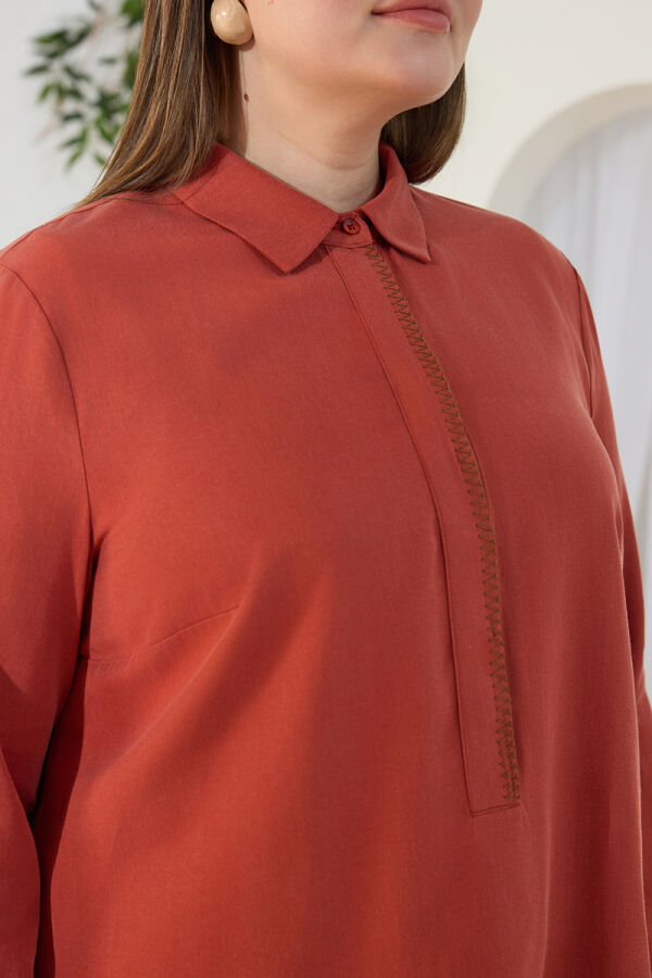 Tarçın Çoban Nakışlı Tunik - 5