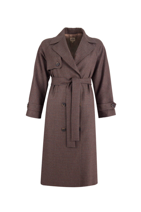 Tarçın Ekoseli Pardösü - 1