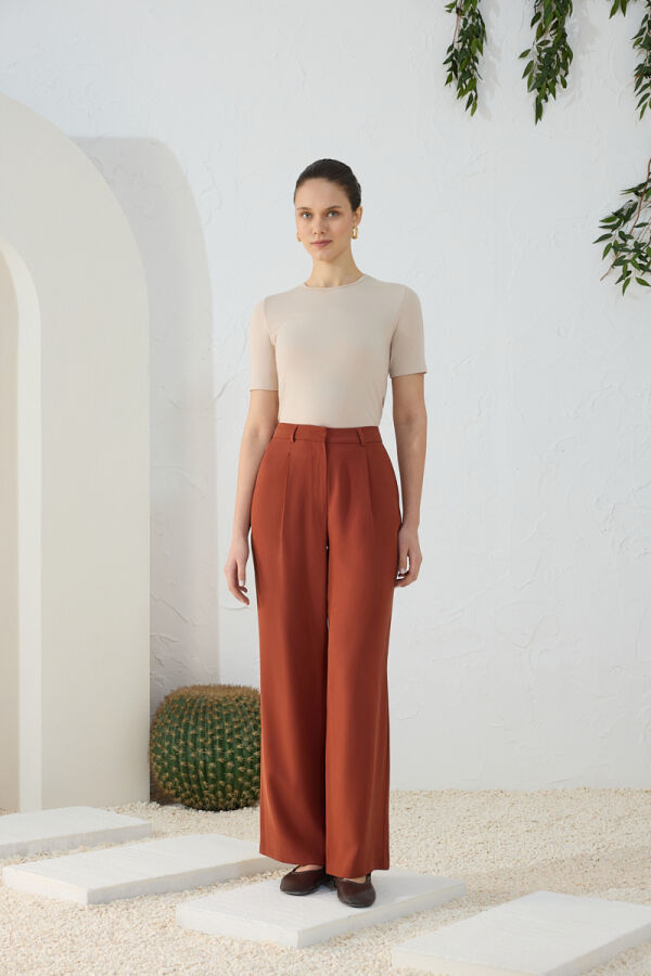 Tarçın Pileli Pantolon - Aker (1)