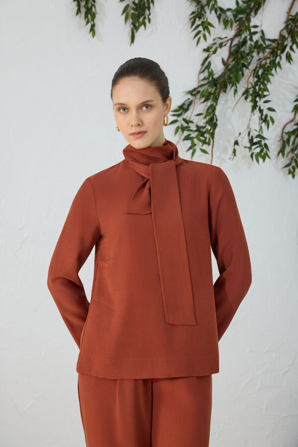 Tarçın Şal Yaka Bluz - Aker (1)