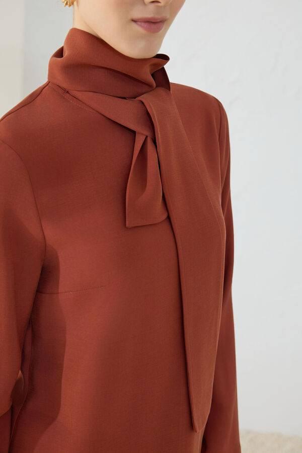 Tarçın Şal Yaka Bluz - 6