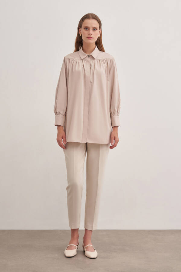 Taş 2233111 Gömlek Yaka Cotton Bluz - Aker