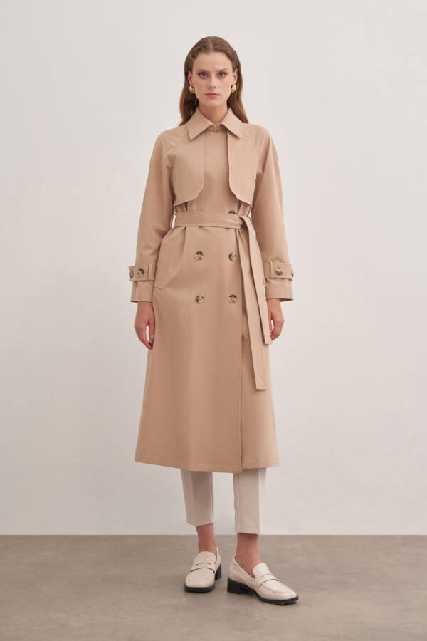 Taş Çift Rüzgarlıklı Kruvaze Trençkot - Aker