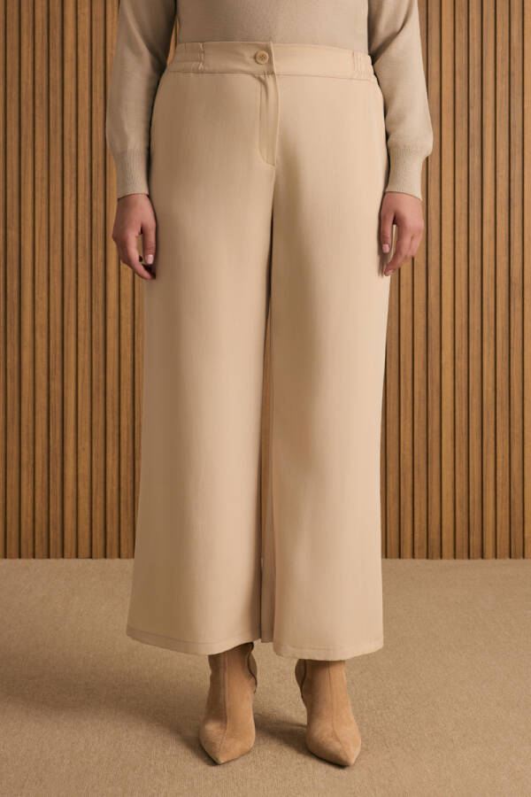 Taş Beli Lastik Detaylı Tencel Pantolon Etek - 3