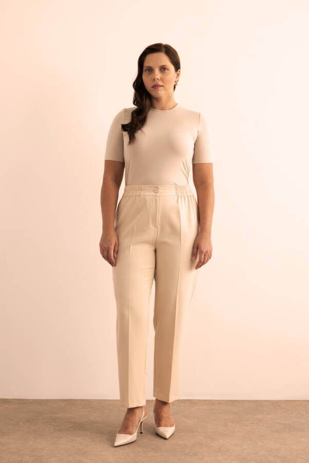 Taş Beli Lastikli Dokuma Pantolon - Aker